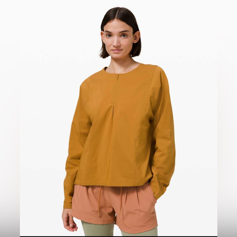 NWT, Lululemon Against Convention Long Sleeve Shirt, size 8, spiced bronze